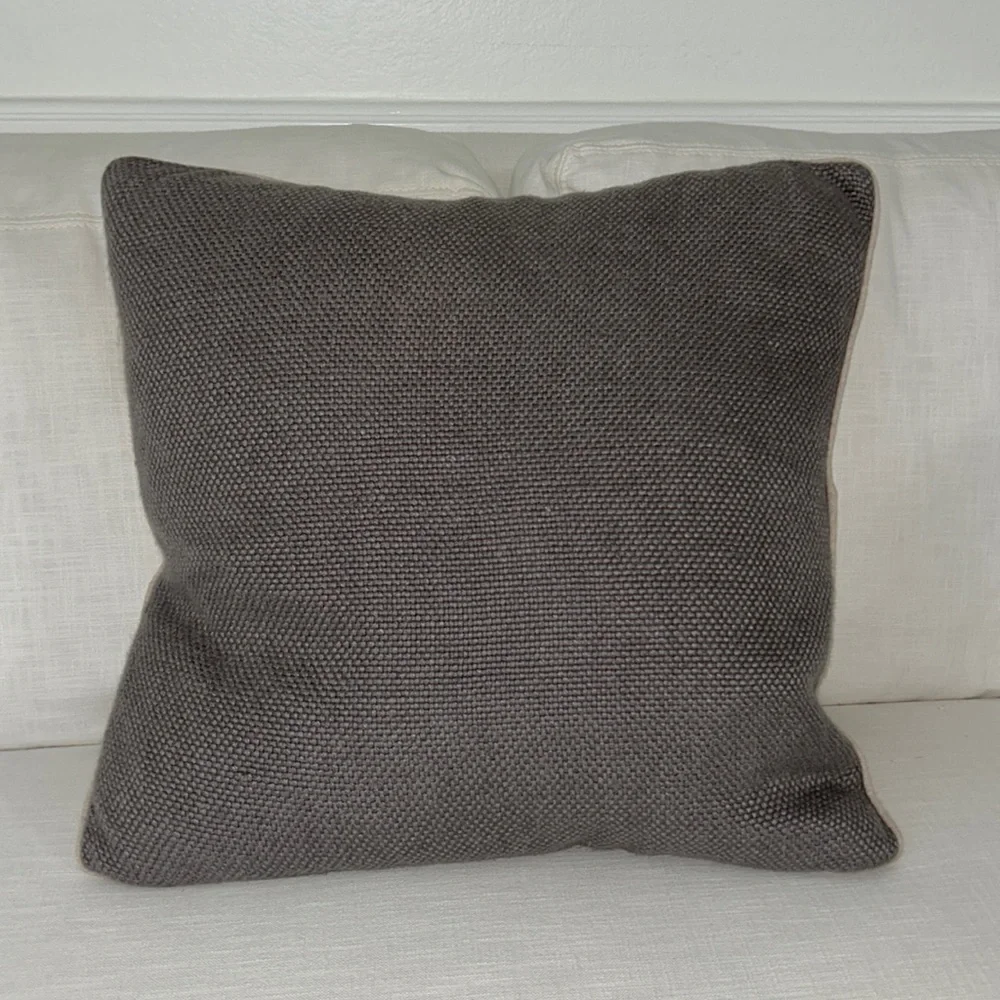 Pottery Barn Gray Linen Pillow Cover